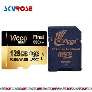 کارت حافظه microSDHC ویکو من مدل Final 600x کلاس ۱۰ استاندارد UHS-I U3 سرعت ۹۰MBps ظرفیت ۱۲۸ گیگابایت همراه با آداپتور SD