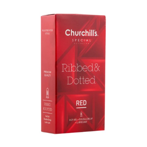 خرید کاندوم چرچیلز خاردار شیاردار گرم مدل RED