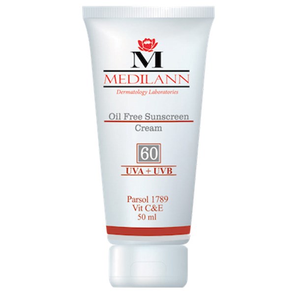 کرم ضد آفتاب رنگی مدیلن SPF60 مناسب پوست چرب حجم ۵۰ میلی لیتر